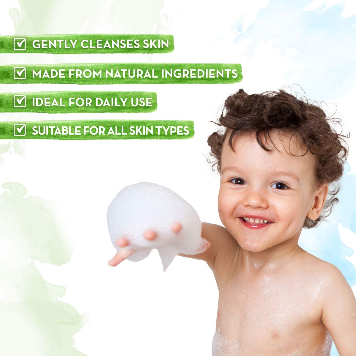 MAMAEARTH Brave Blueberry Kids Body Wash foamy-lather ready for quick bath time.