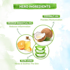 Mamaearth aloe vera coconut cleanse preserving moisture on baby skin.