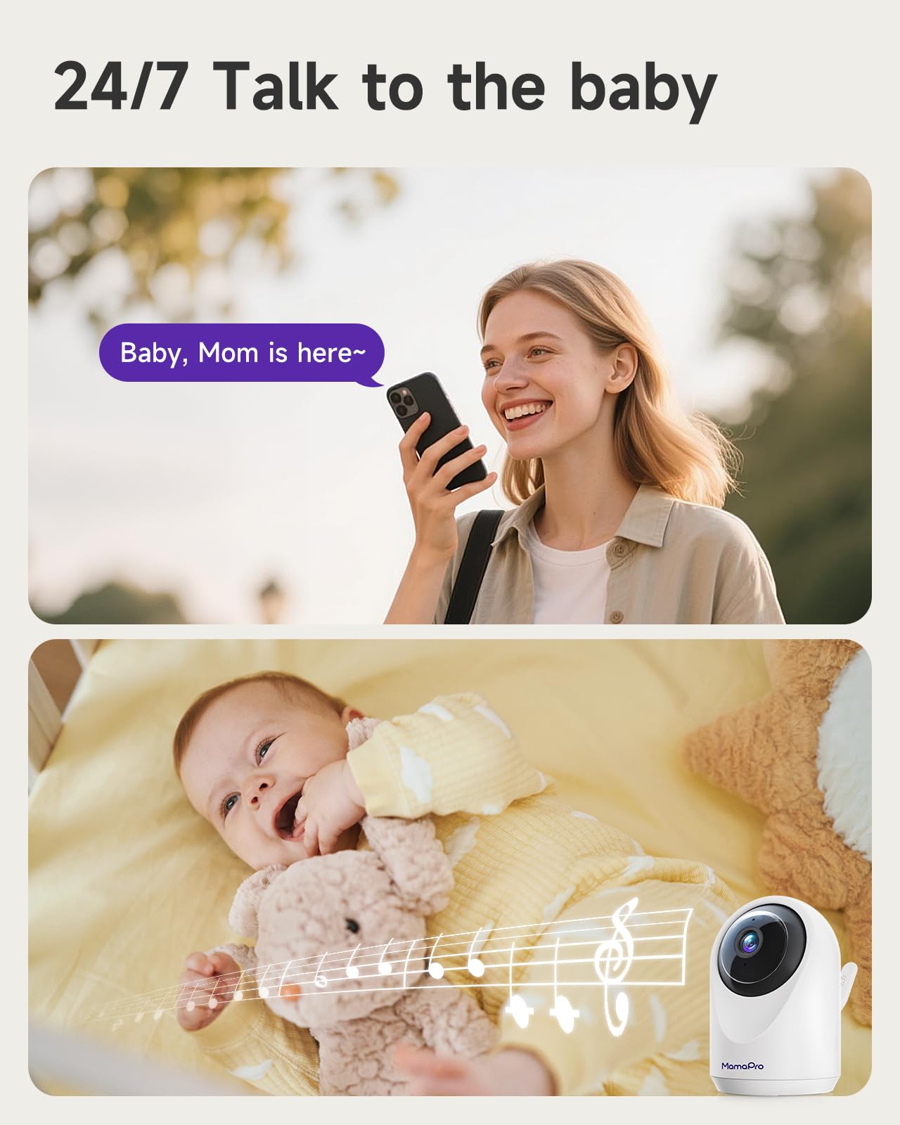 MAMAPRO delivers eight lullabies to calm baby at bedtime.