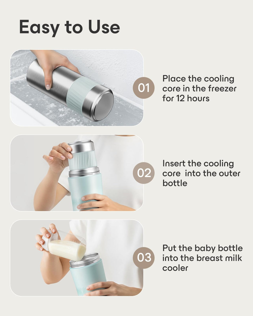 MAMAPRO leak-proof lids keep milk secure during movement.