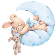Mamarons Moon and Stars nursery decal inspires calm playroom decor.