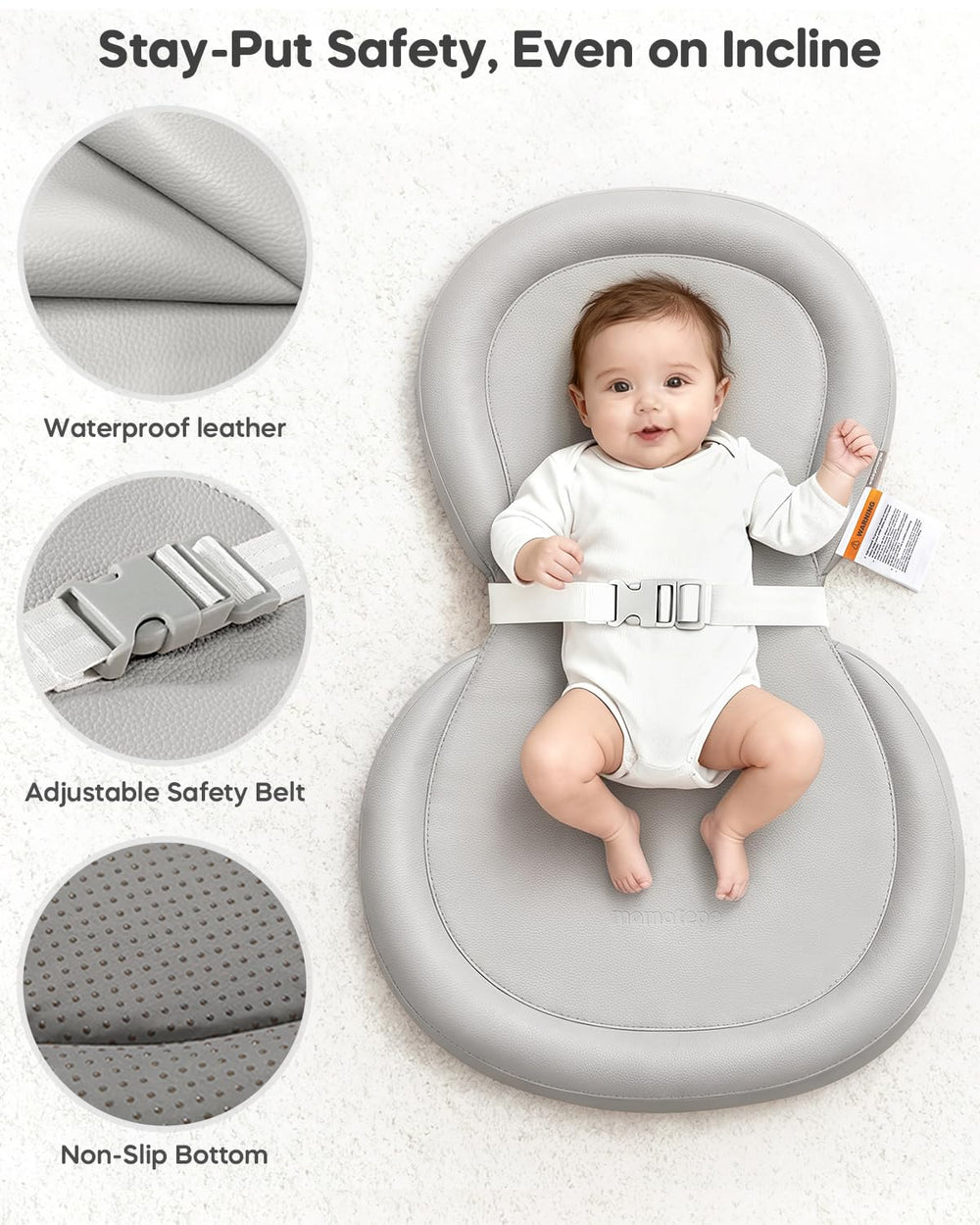 Mamatepe pad memory foam inner layer gray cushions baby during changes