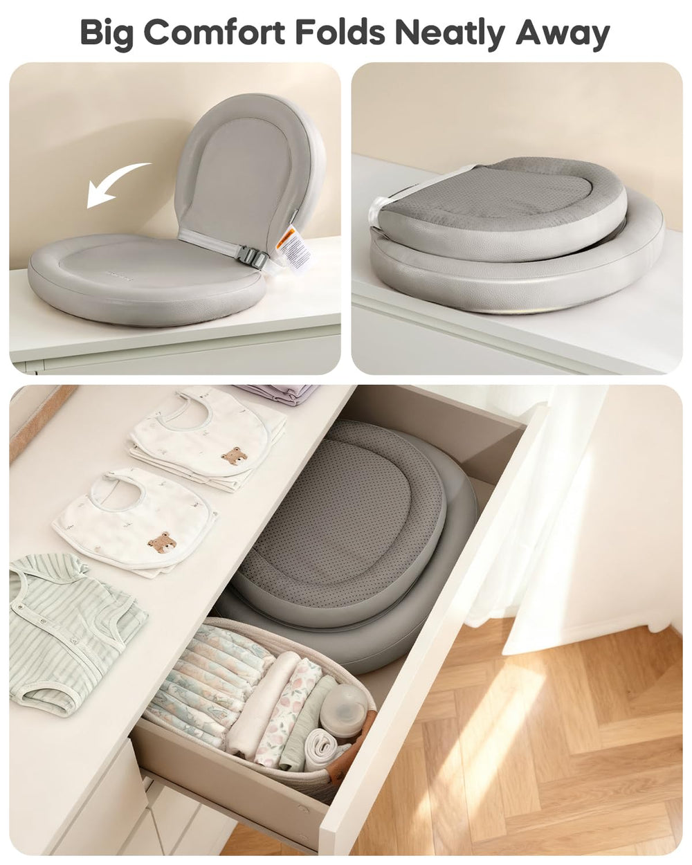 Mamatepe pad with non-slip bottom gray for stable changes