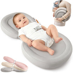 Mamatepe baby changing pad with waterproof gray surface for easy cleanups