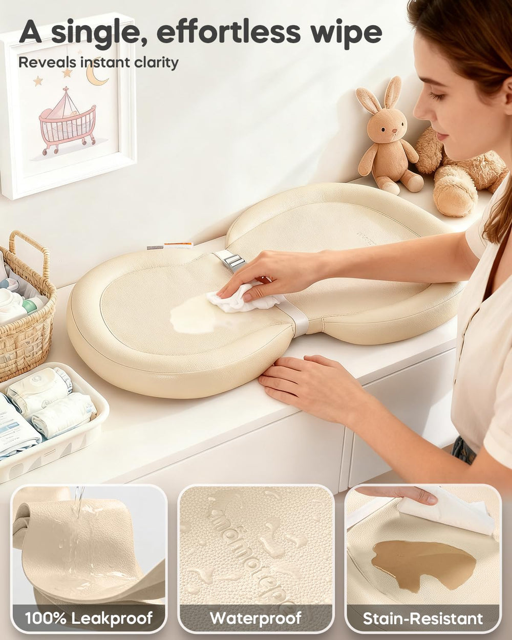 mamatepe changing pad in peanut shape provides comfy support during diaper changes