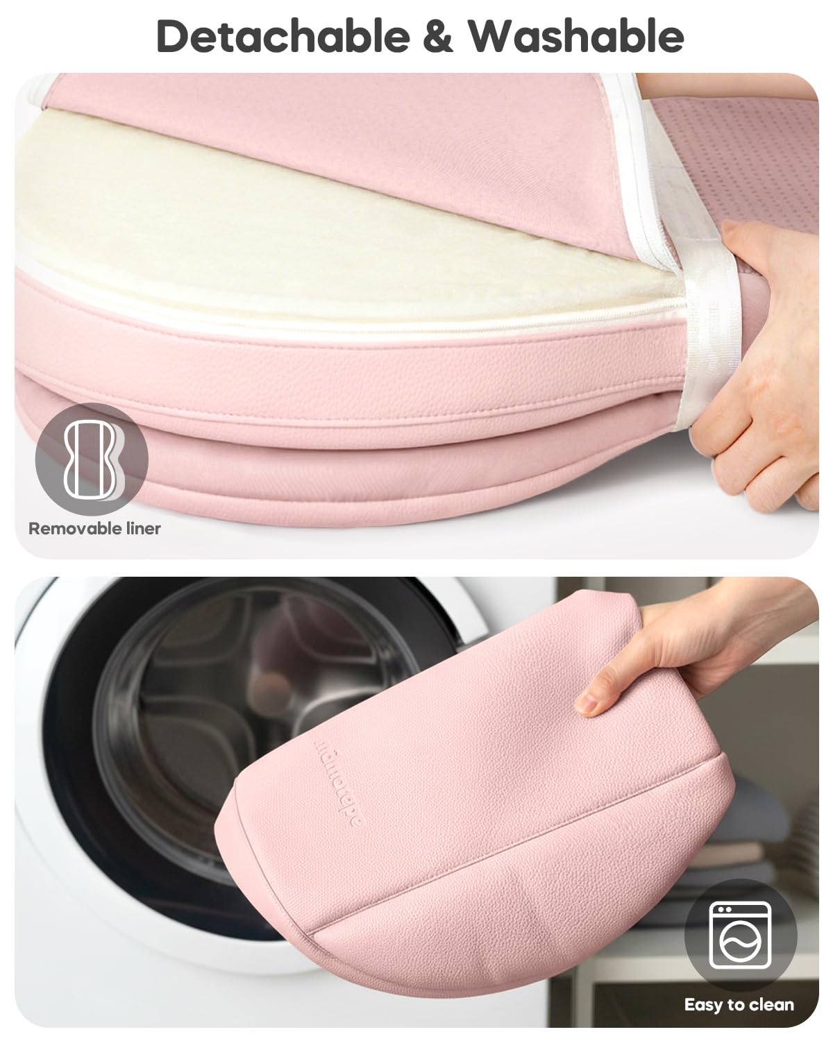 Mamatepe memory foam cushion provides gentle support during changes