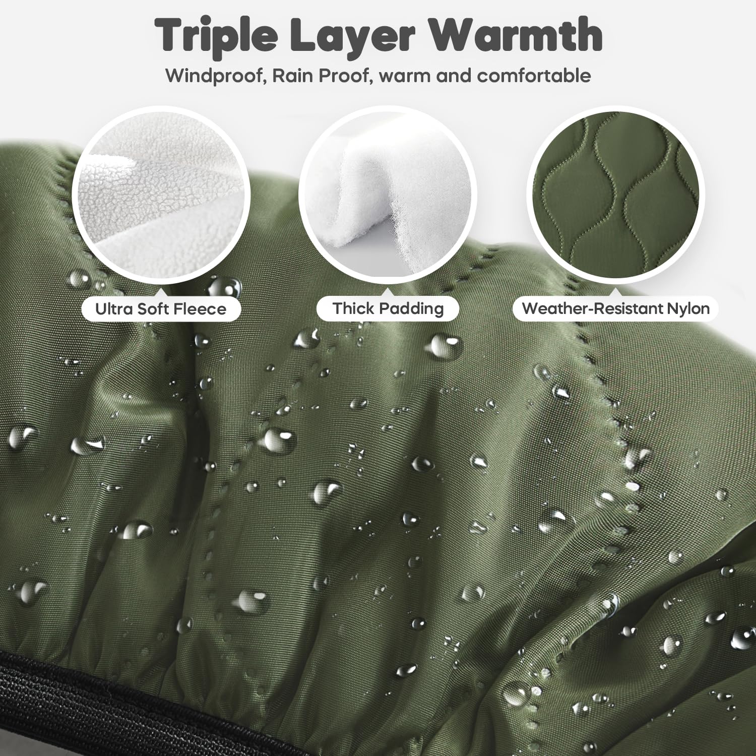 mamatepe green winter cover for baby car seat and stroller gear