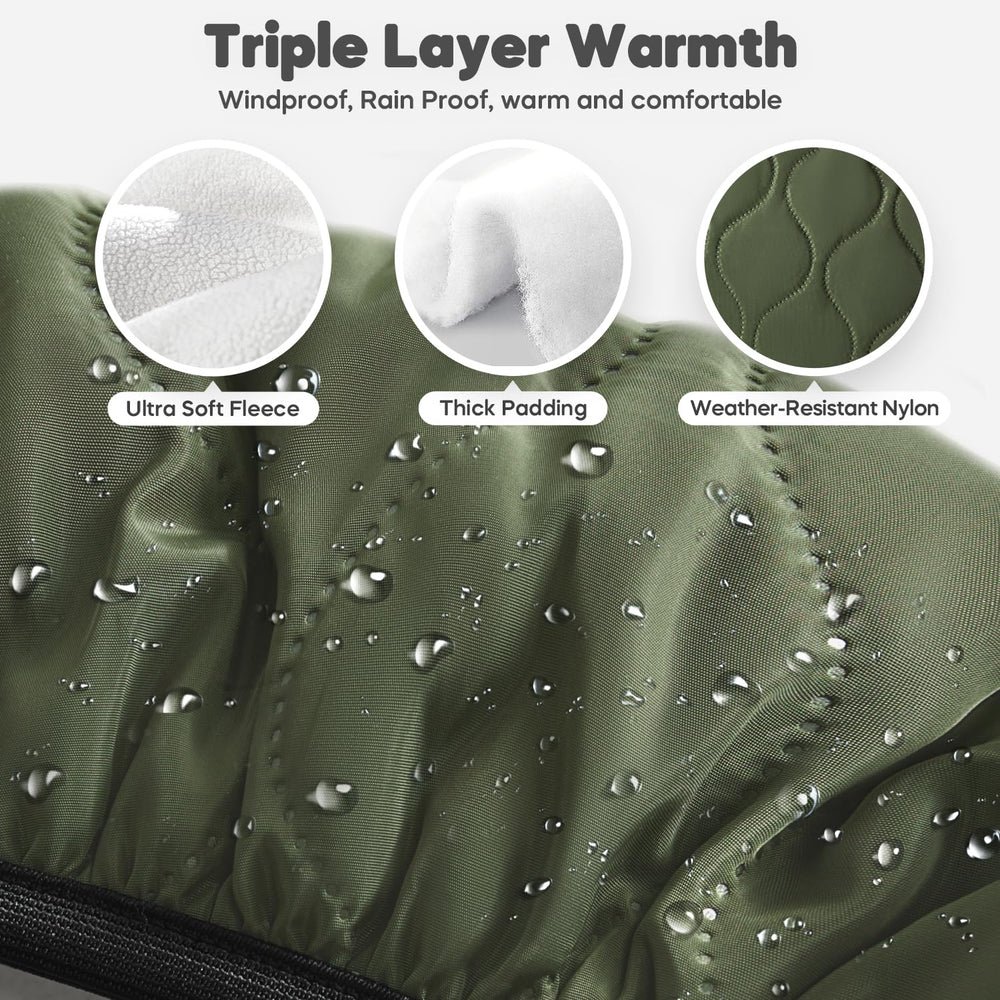 mamatepe green winter cover for baby car seat and stroller gear