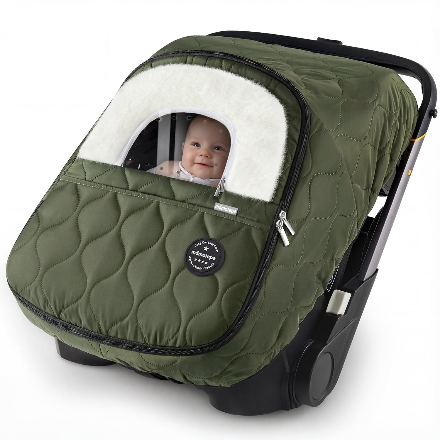 mamatepe winter cover for baby car seat shows waterproof windproof protection