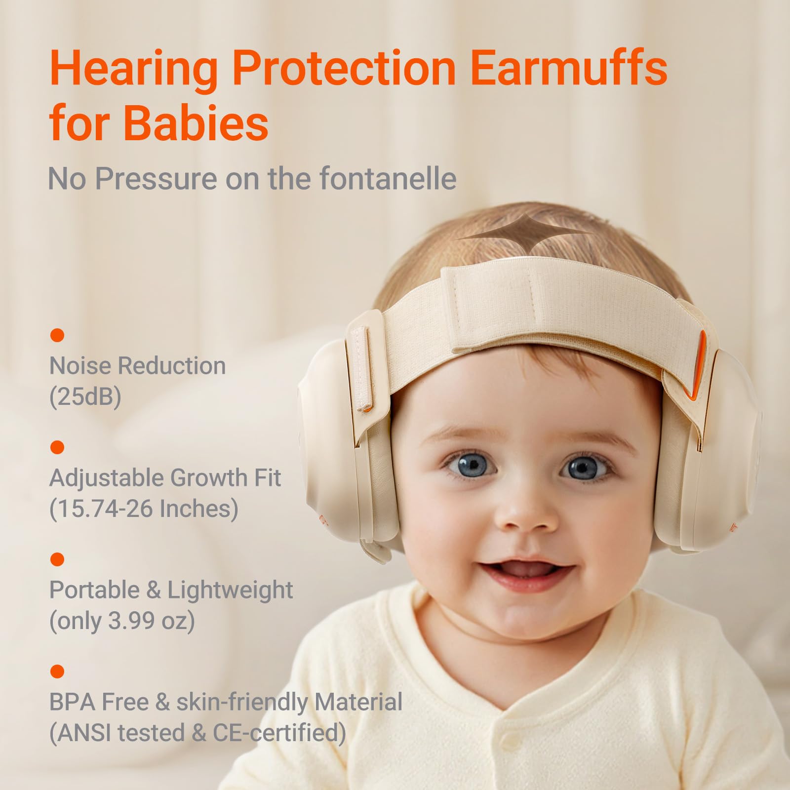 MAMAZING ear muffs with stepless headband adjust for growing toddlers