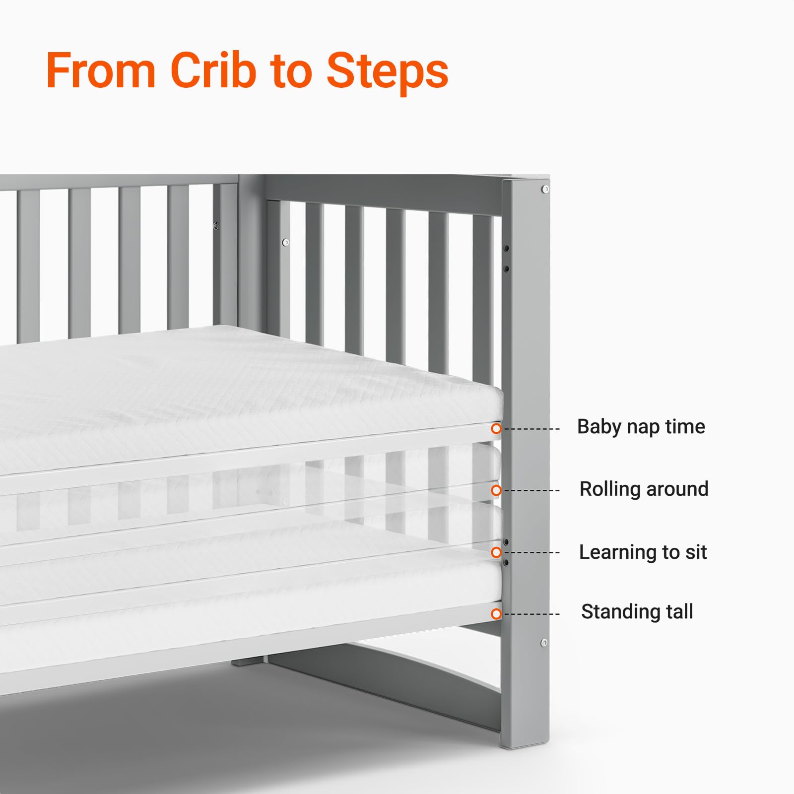 Hidden hardware provides a sleek, clean exterior for easy nursery decluttering