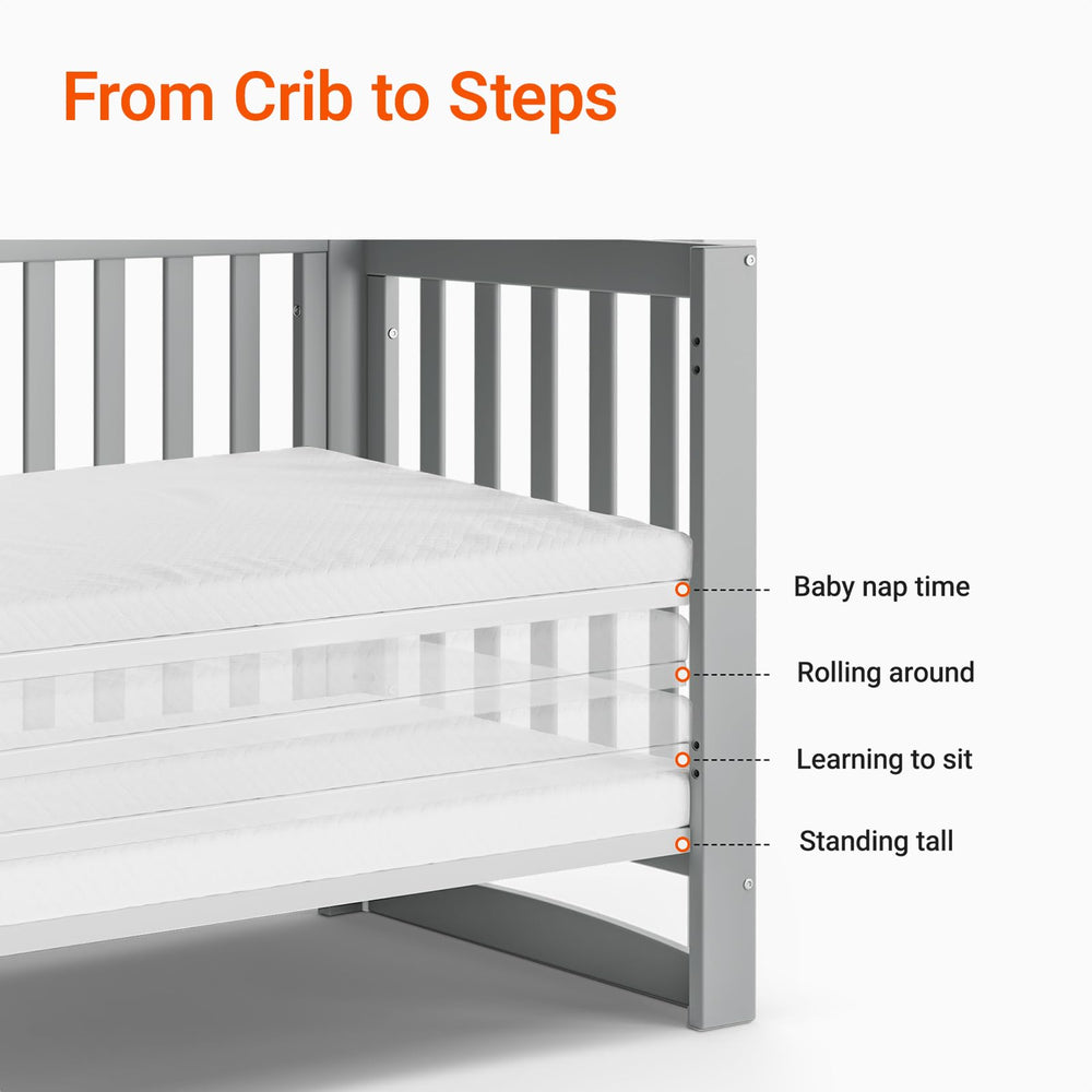 Hidden hardware provides a sleek, clean exterior for easy nursery decluttering