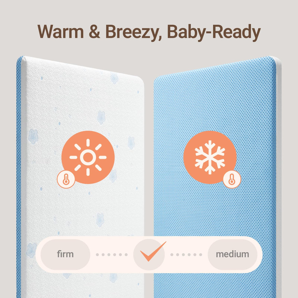 MAMAZING nursery scene shows compact mini crib fit.