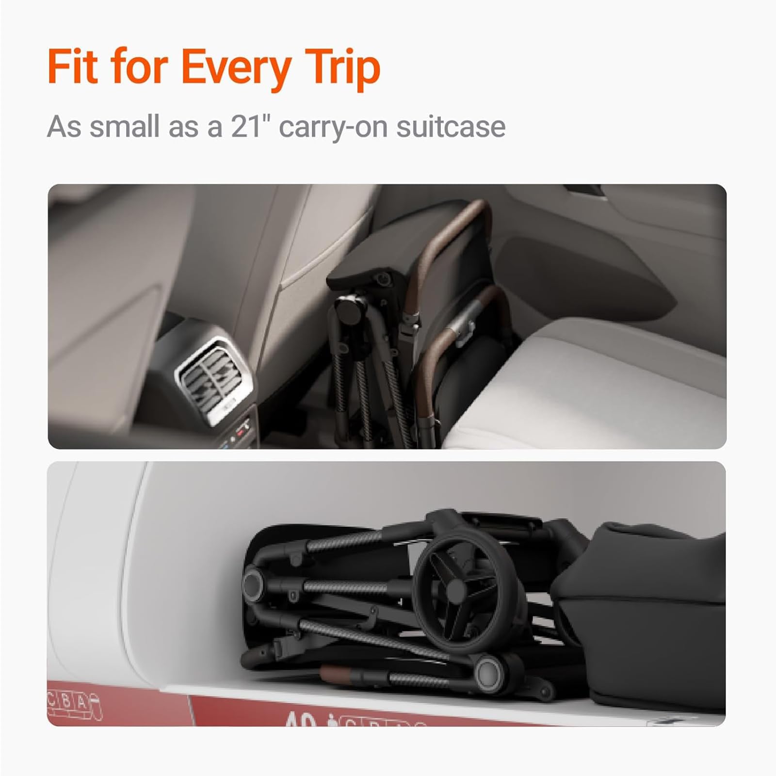 MAMAZING spacious under-seat storage for essentials on the go.