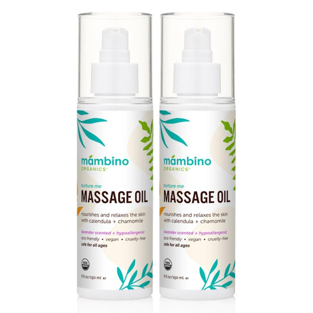 Mambino Organics massage oil after bath for gentle relaxation and calm skin care