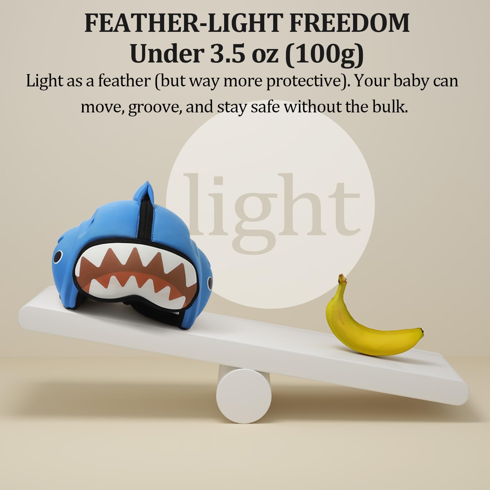 Breathable design of MAMBOBABY GUARD Shark keeps the head cool during play.