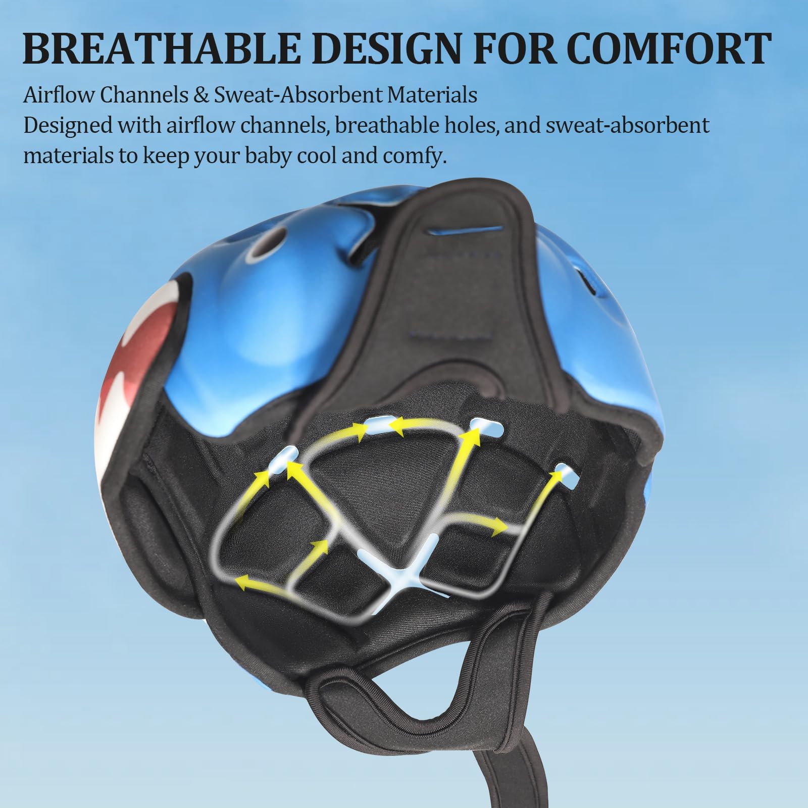 Worn by a child, MAMBOBABY GUARD Shark supports safe crawling and first steps.