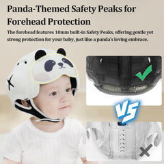 MAMBOBABY GUARD ultralight helmet worn by toddler during walking attempts