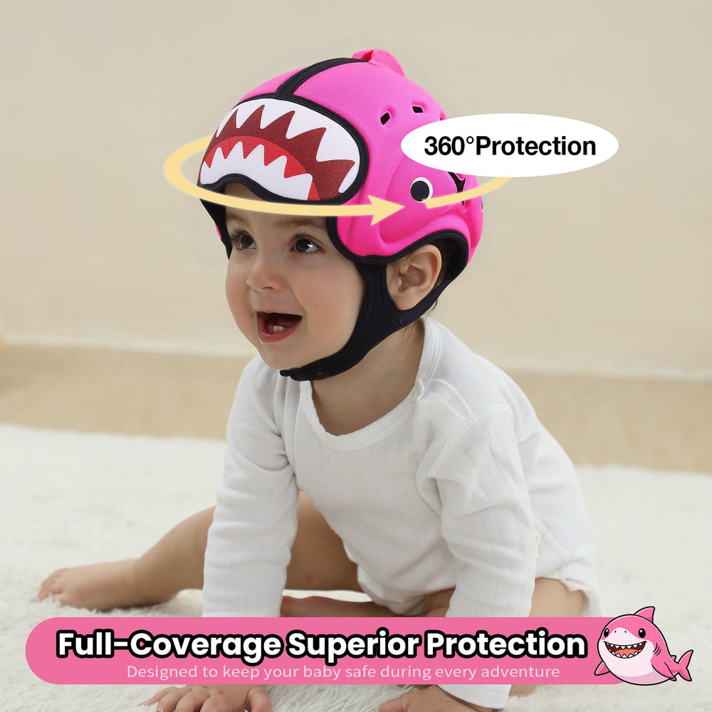 Mambobaby Shark helmet weight close-up highlighting ultra-light design for comfort.