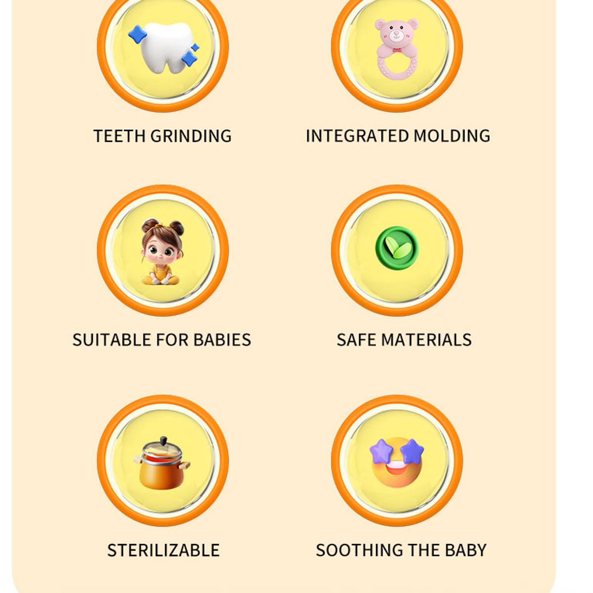 Mamigeor Easy Grip Ring—comfortable hold for little hands during teething.