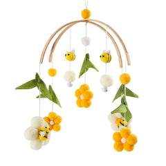 Mamimami Home Baby Bee and Flower crib mobile with soft felt beads for soothing visuals