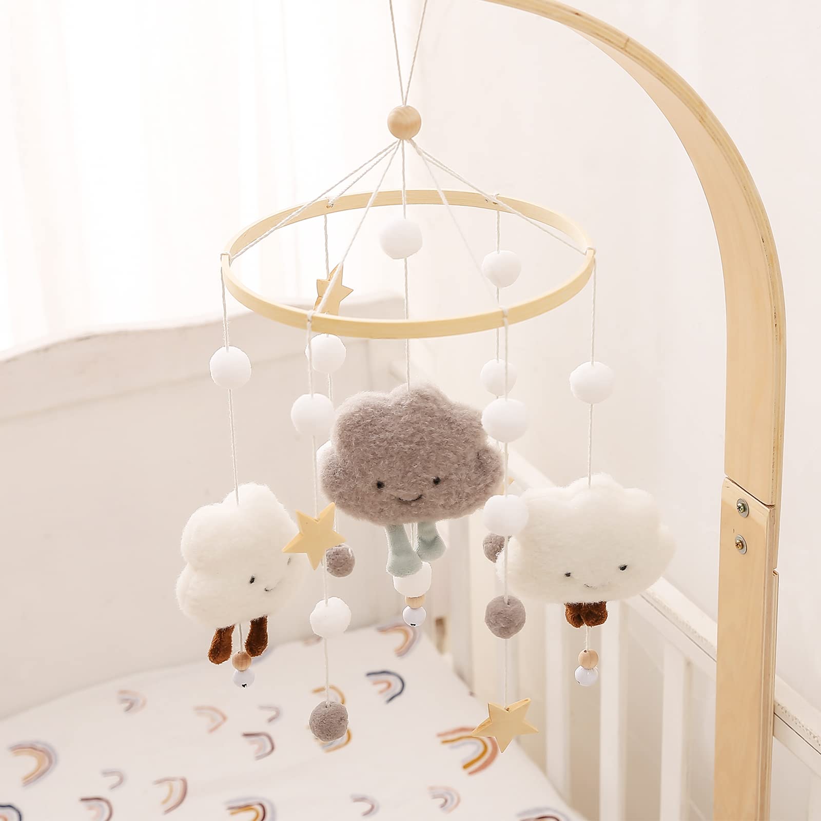 Mamimami Home crib mobile with hanging cord offers versatile decor for crib or bassinet.