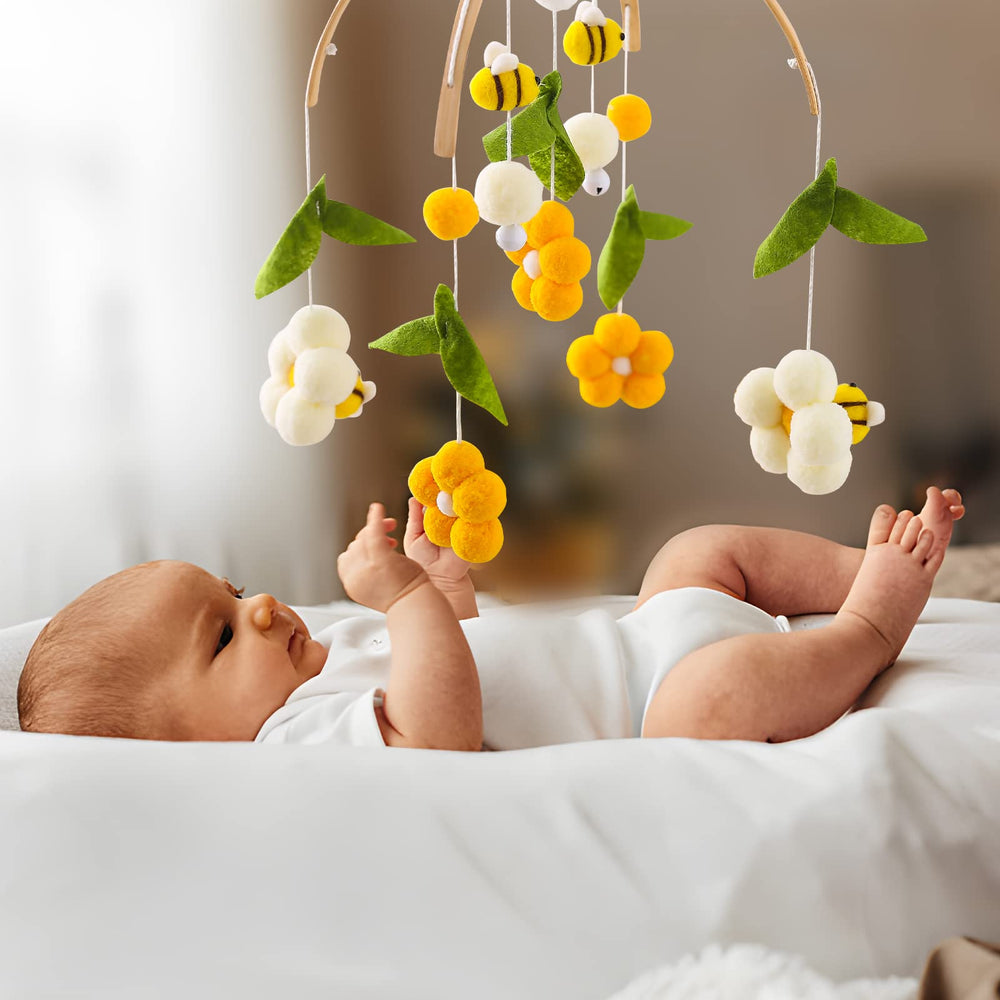 Mamimami Home Green White Yellow nursery mobile adding fresh color to crib space