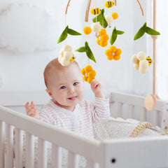 Mamimami Home Wool felt balls mobile showing tactile, tangled-free design