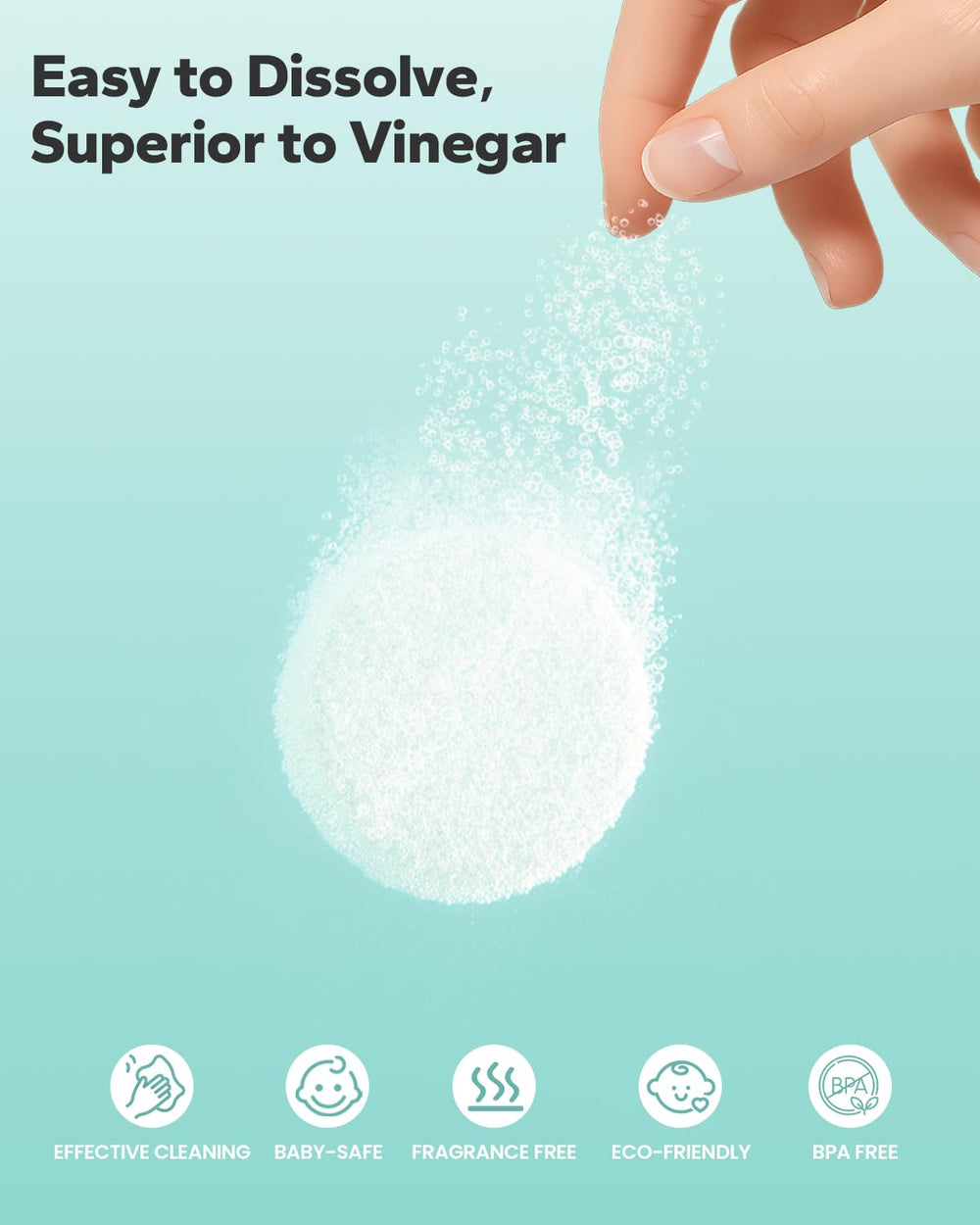 One-step maintenance with Mamouris tablets reduces clutter and mess.