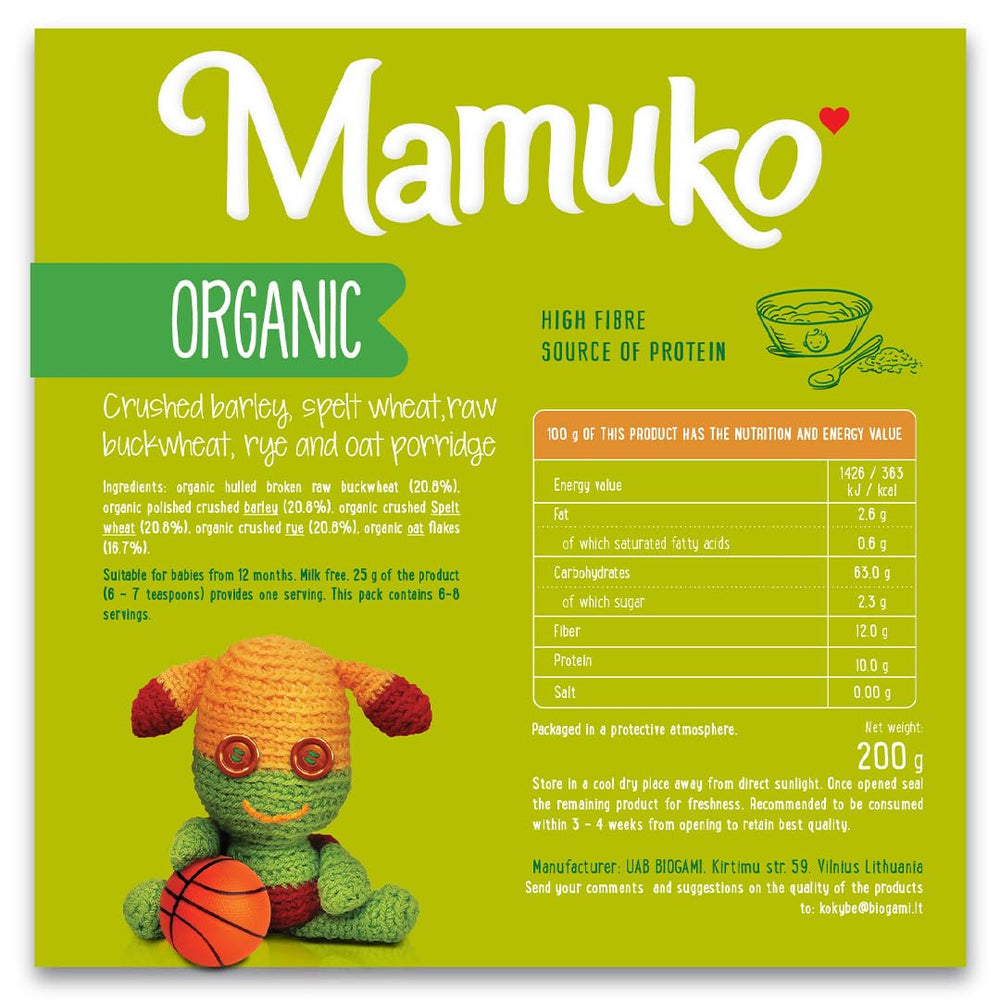 Mamuko porridge-ingredients-oats-buckwheat shows the nutrient-rich grain blend.