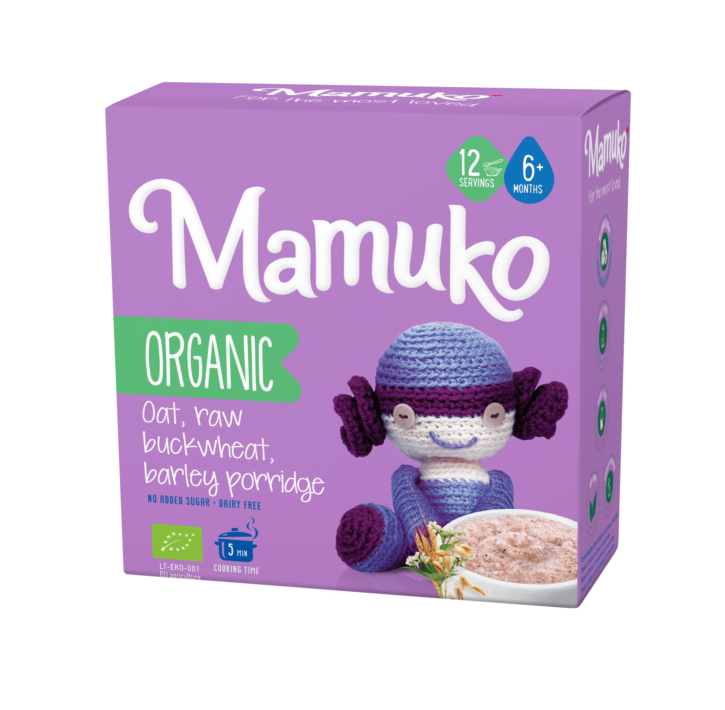 MAMUKO Porridge multigrain blend pack offers a fiber-rich breakfast option.