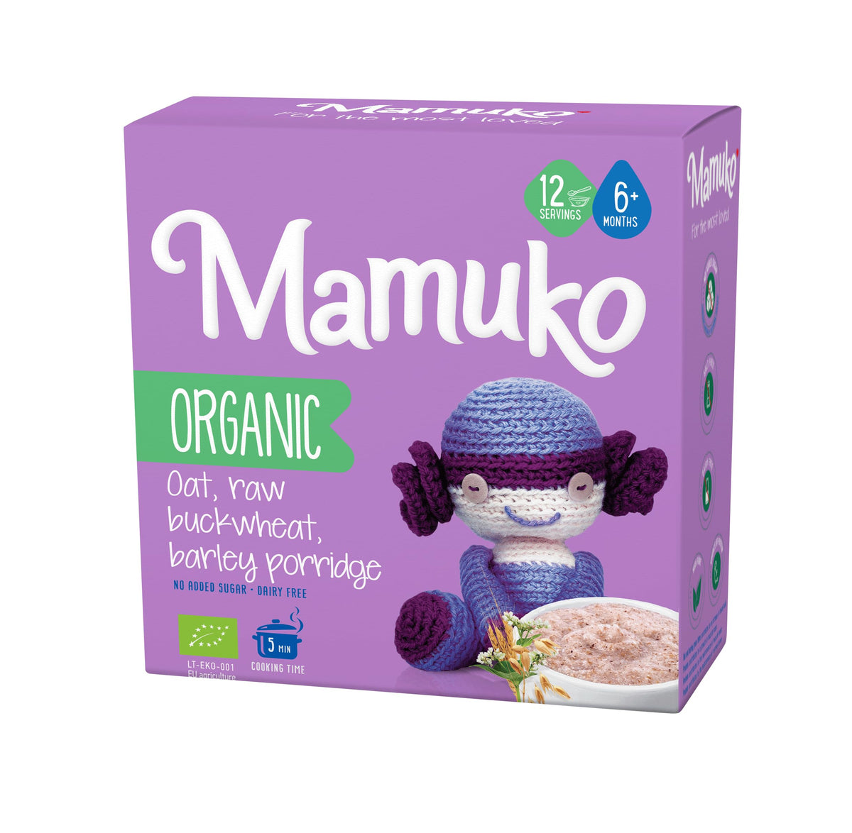 MAMUKO Porridge multigrain blend pack offers a fiber-rich breakfast option.