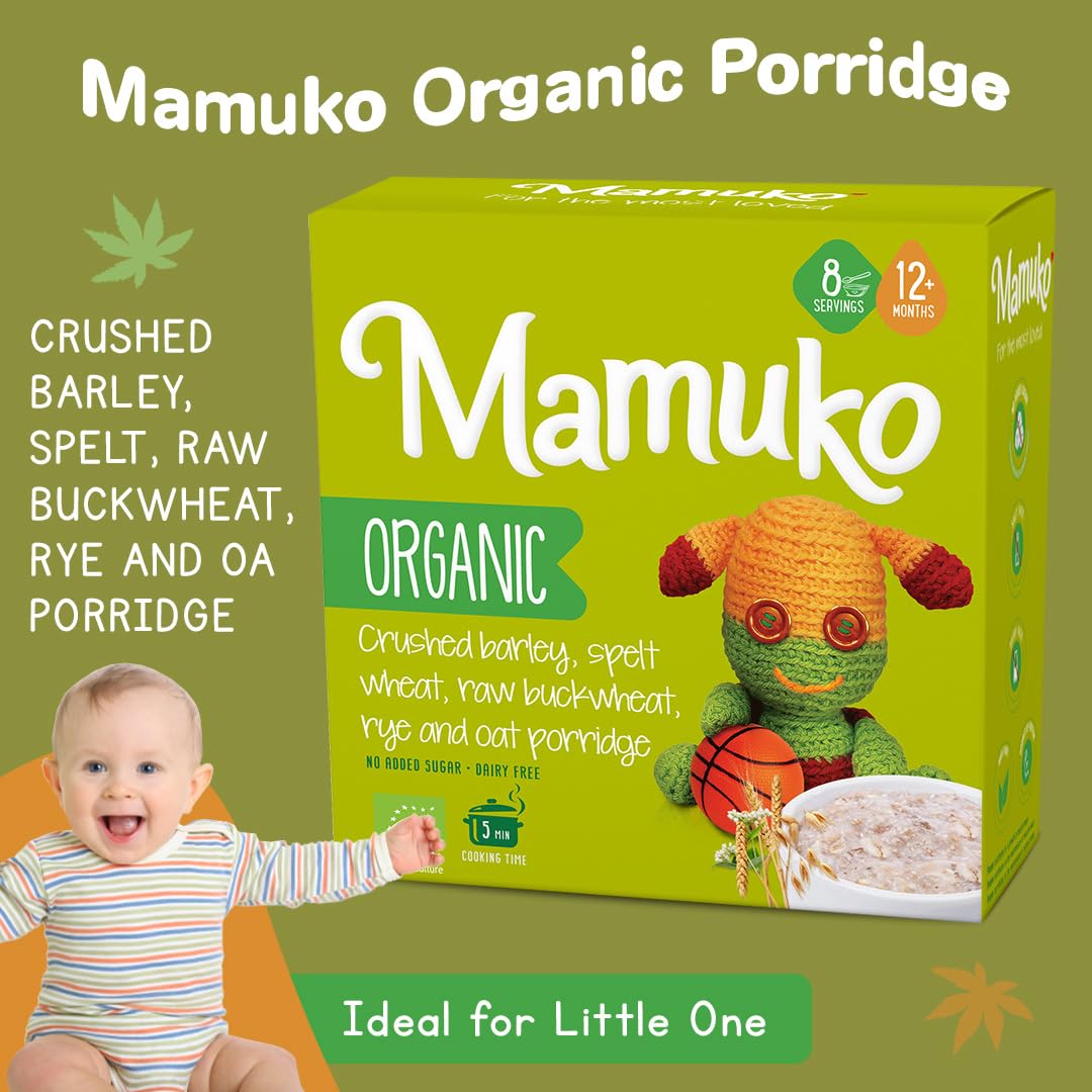 Mamuko porridge-texture-flakes highlights hearty consistency with no artificial additives.
