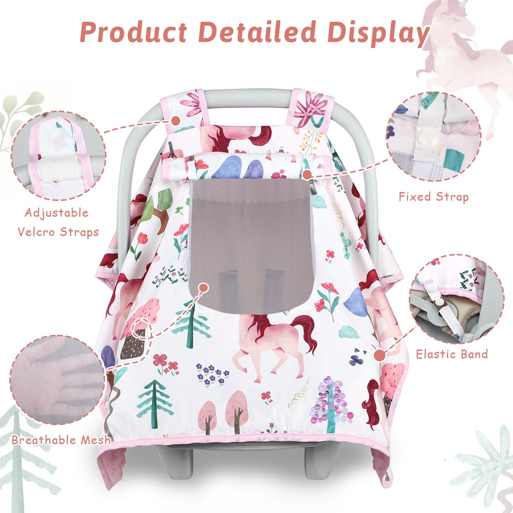Man Fai Sky lightweight, foldable baby car seat cover in pink