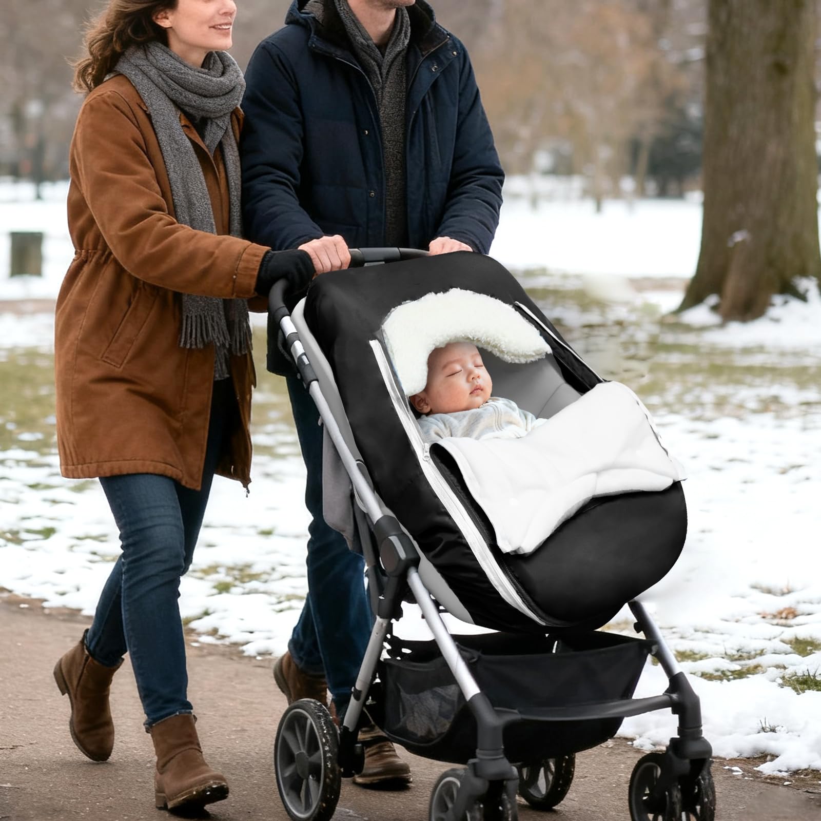 Man Fai Sky baby car seat cover, breathable and warm for outings.