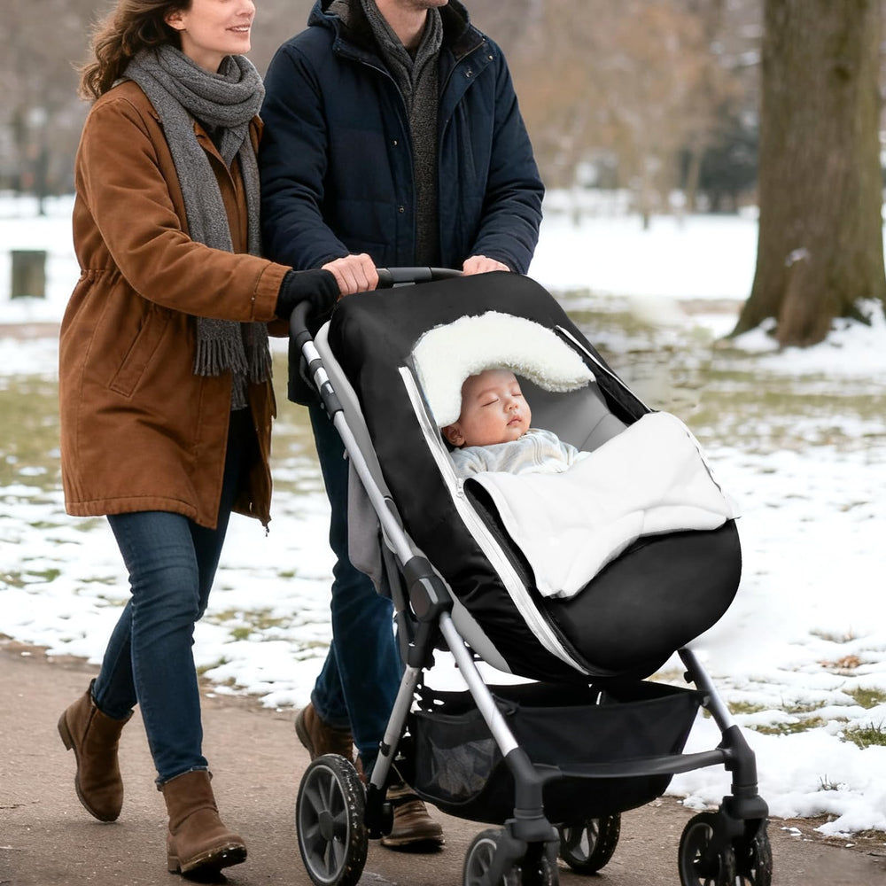 Man Fai Sky baby car seat cover, breathable and warm for outings.