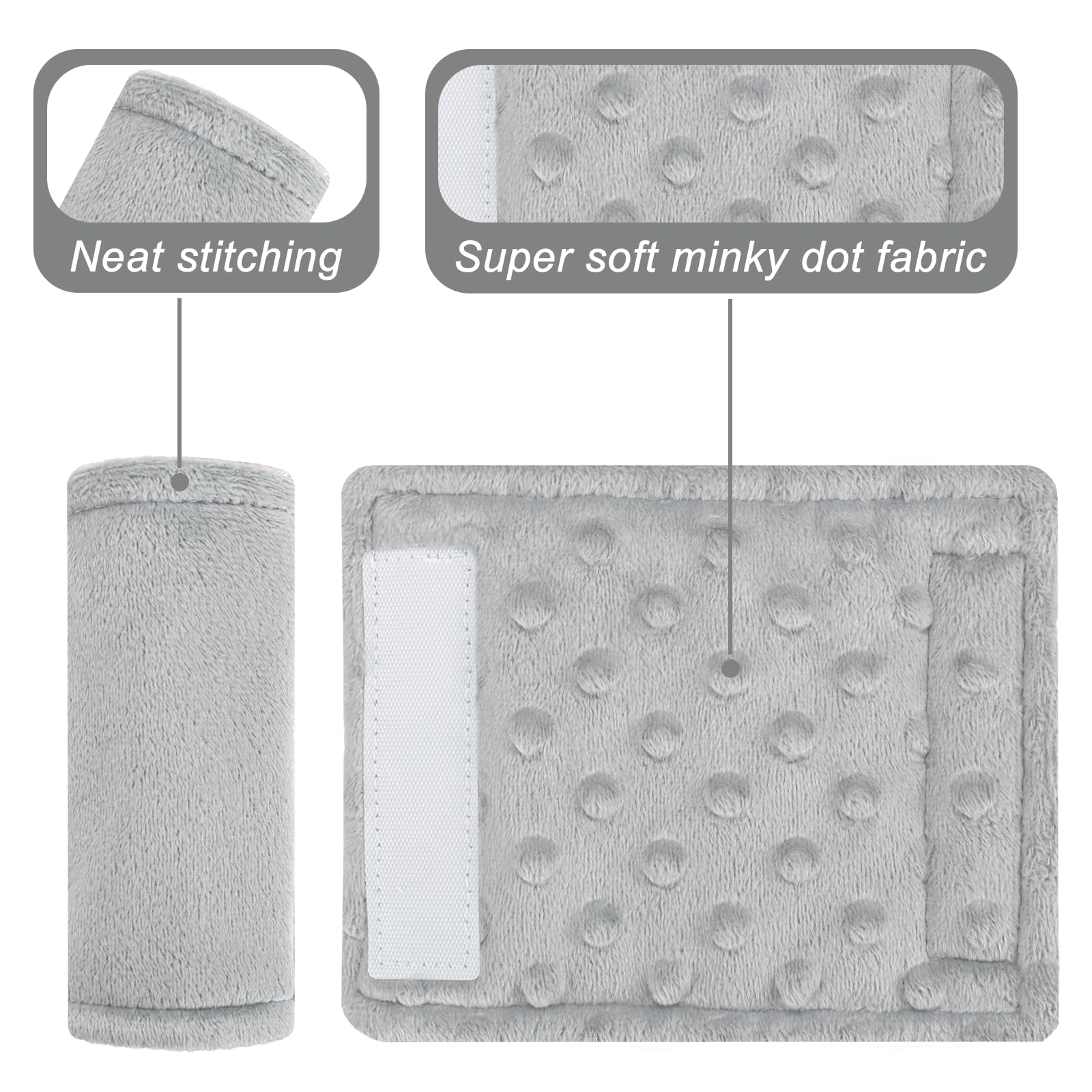 Man Fai Sky stroller strap pad shows easy Velcro attachment