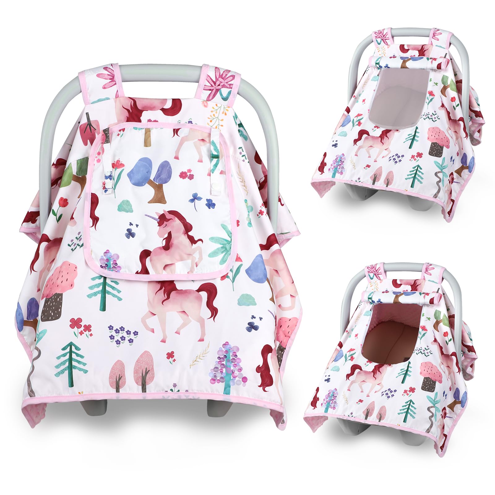 Man Fai Sky car seat cover with mesh peep window for quick baby checks