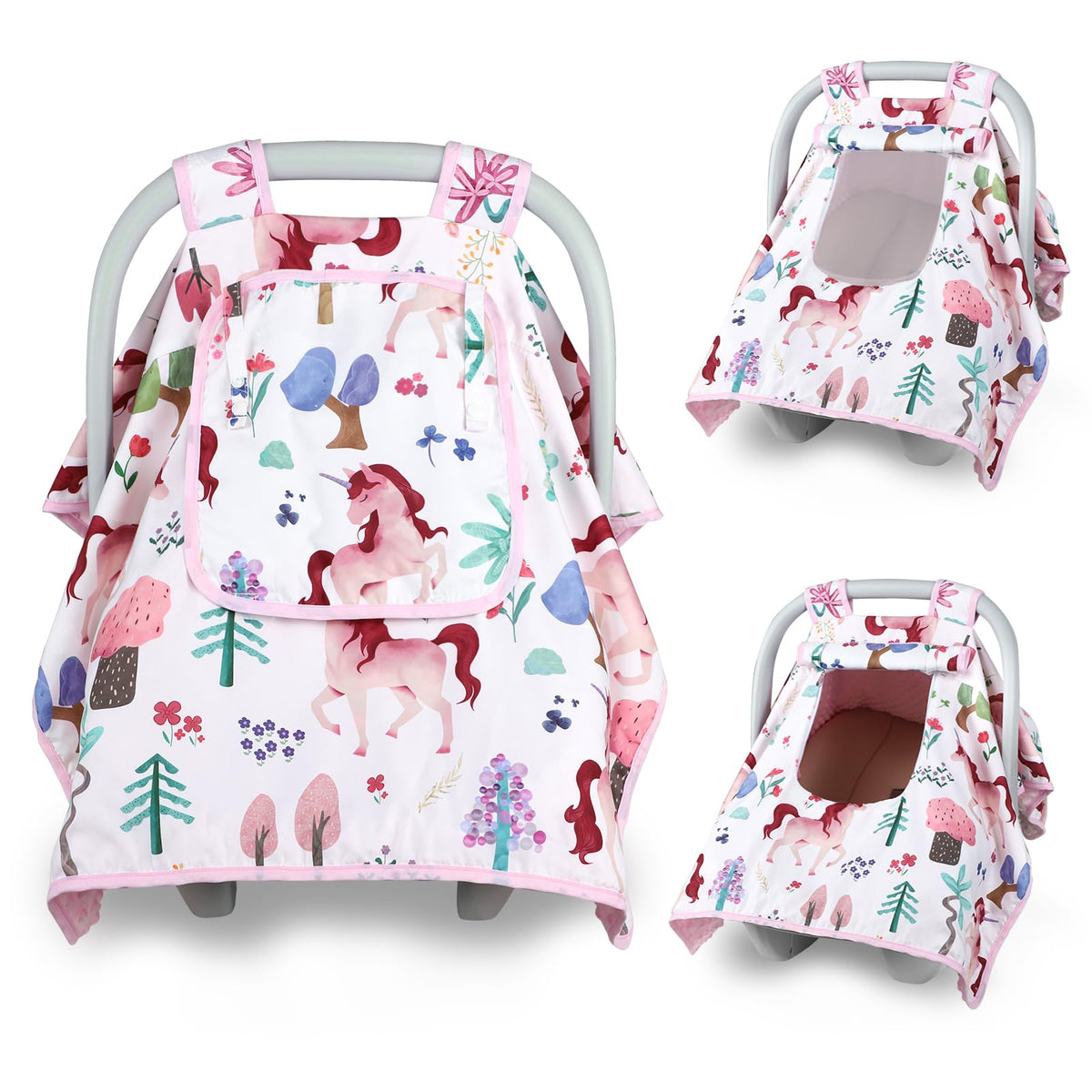 Man Fai Sky car seat cover with mesh peep window for quick baby checks