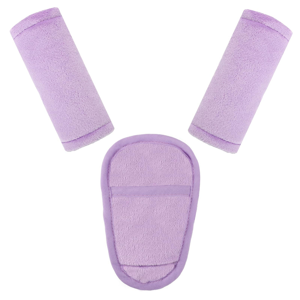 Man Fai Sky car seat straps pads in purple cushion shoulders on long trips