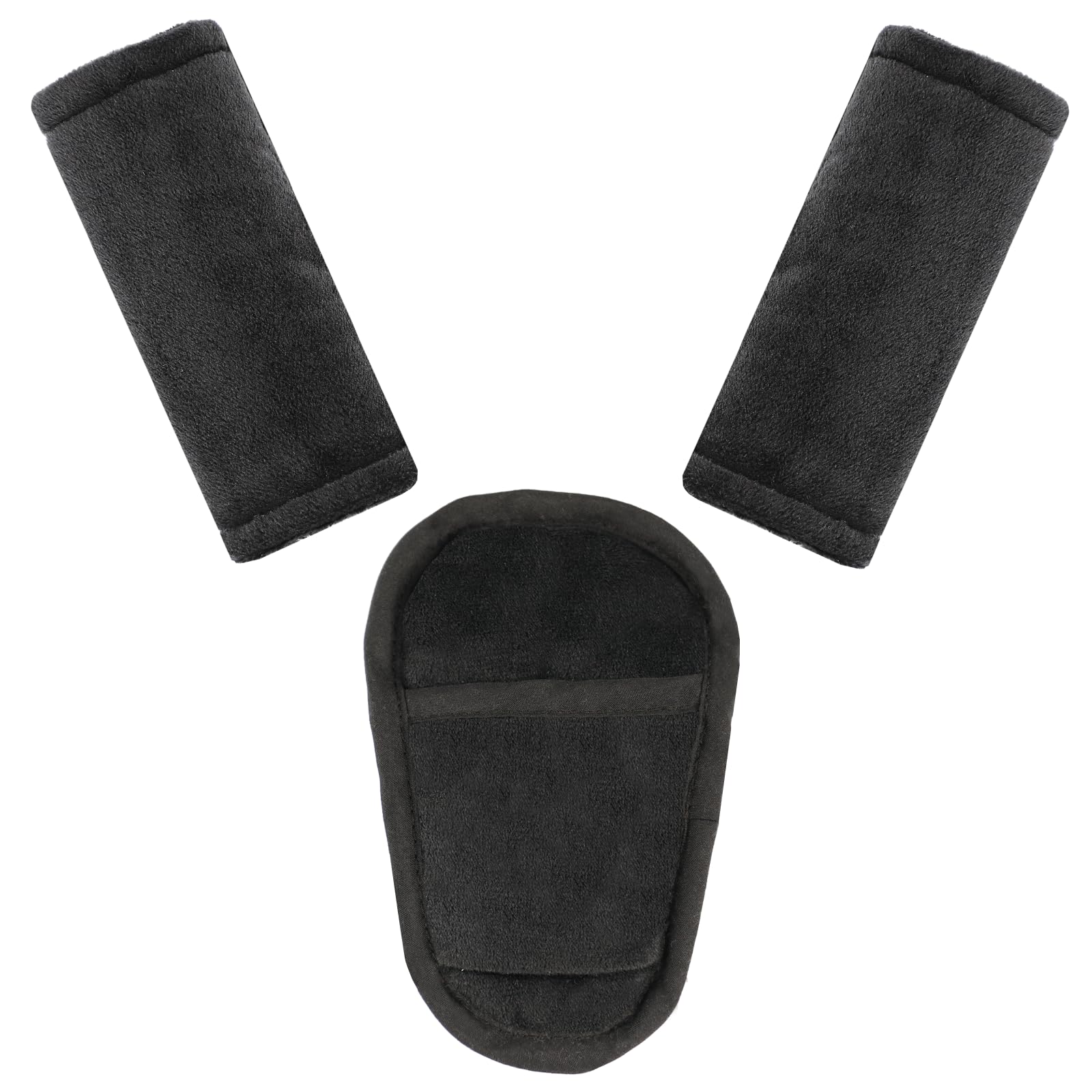 Man Fai Sky car seat straps pads in black offer cushioned comfort for shoulder straps.