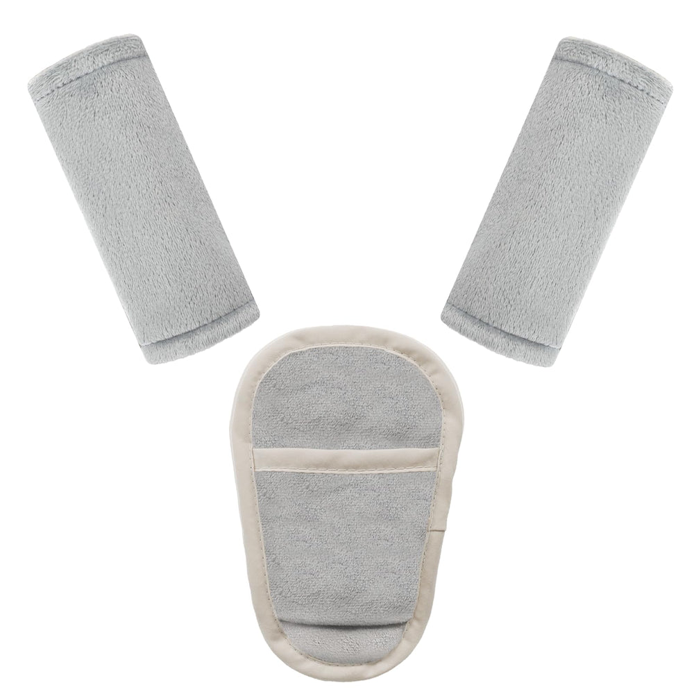 Man Fai Sky car seat strap pad close-up with plush padding for comfort