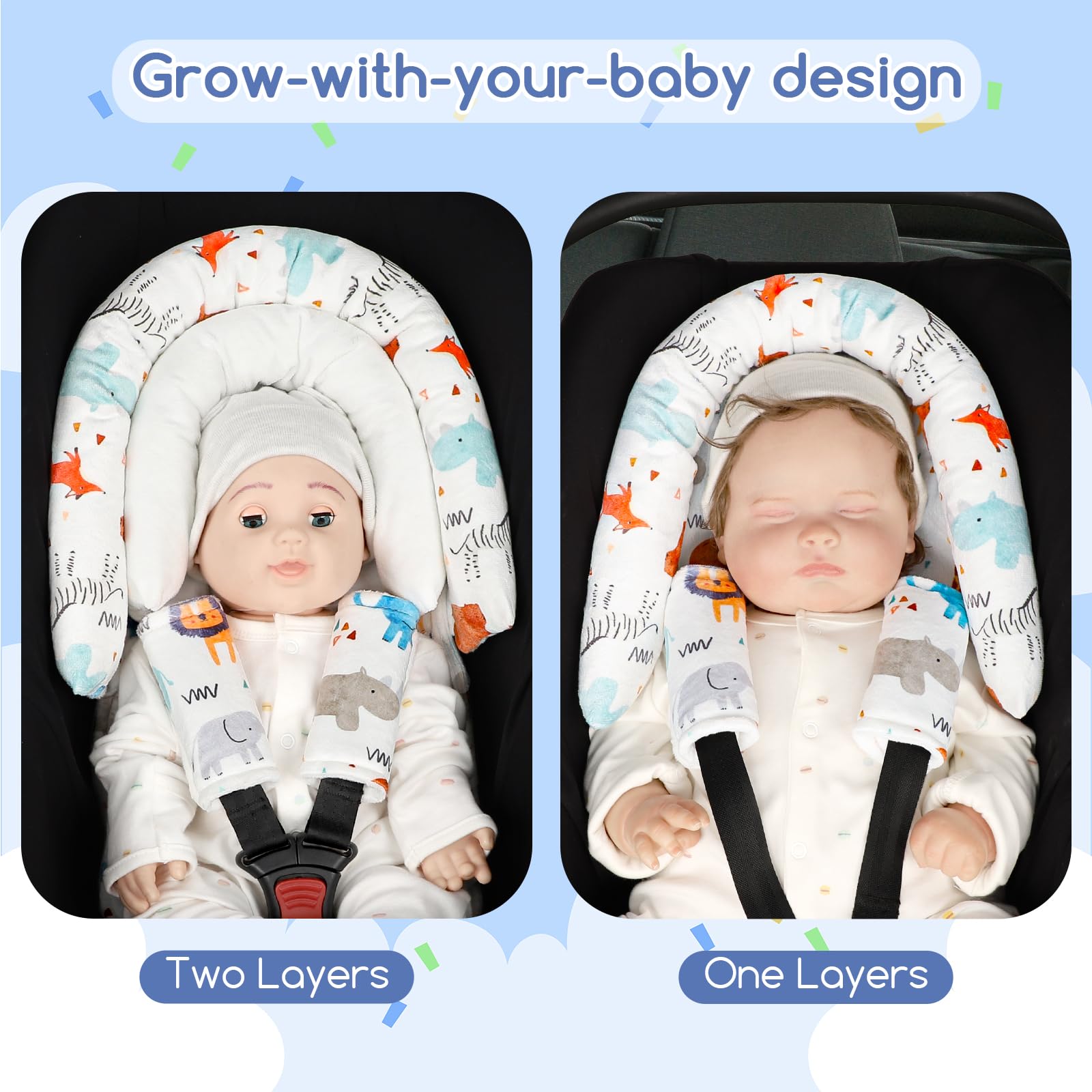 Man Fai Sky compatible with stroller, swing, and bouncer for on-the-go comfort