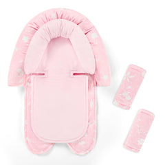Man Fai Sky infant car seat insert provides snug head support for safe car rides.