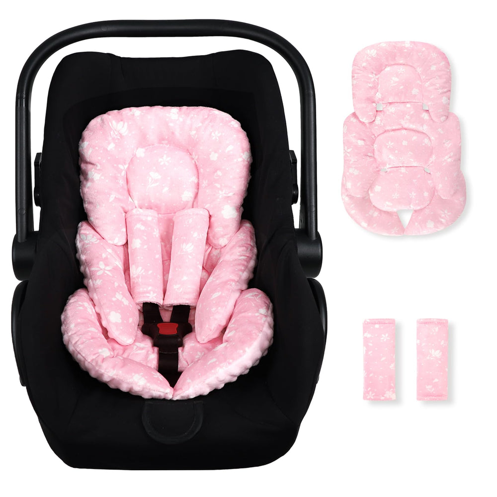 Man Fai Sky infant car seat insert with ultra-soft fabric provides gentle head and neck support