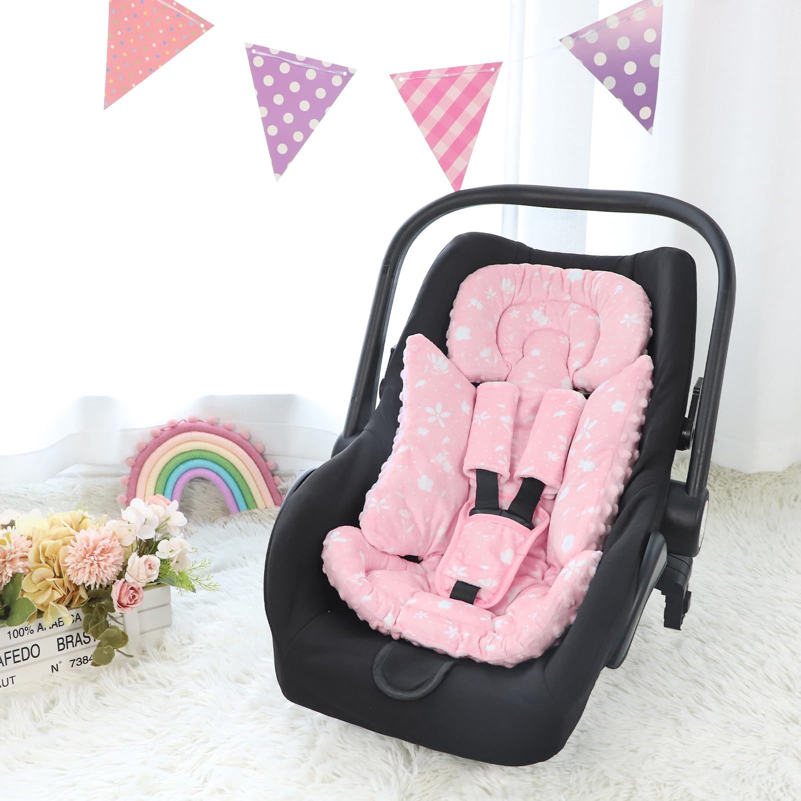 Man Fai Sky infant insert with reversible plush for year-round comfort.