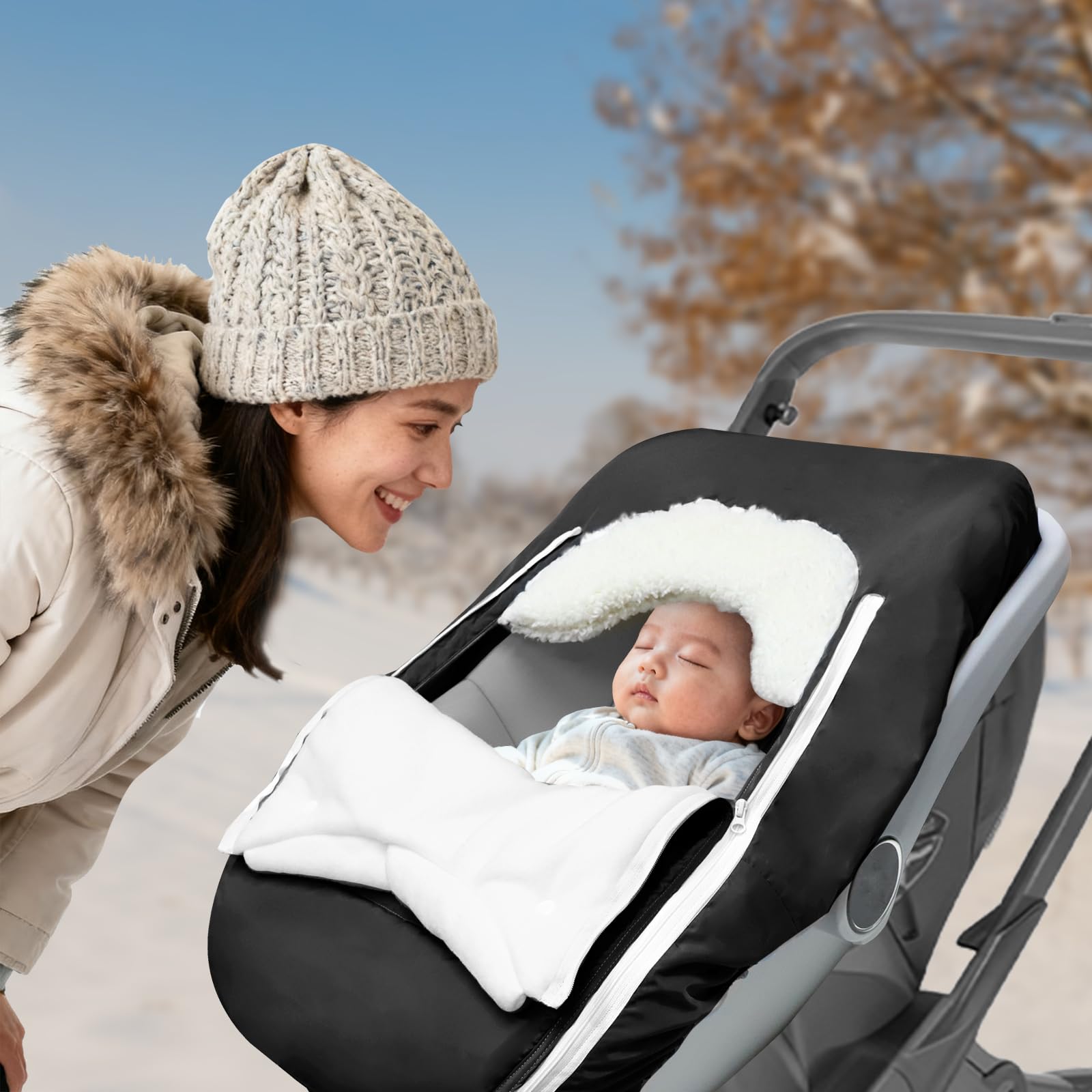 Man Fai Sky inner fleece lining provides soft, cozy comfort for baby.