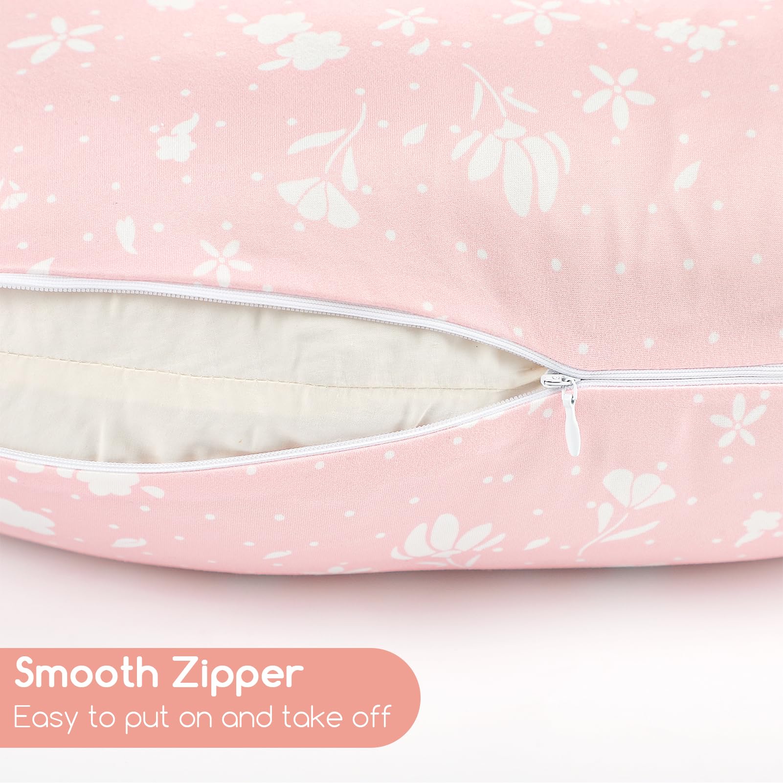 Pink and white floral pattern stays vibrant through use