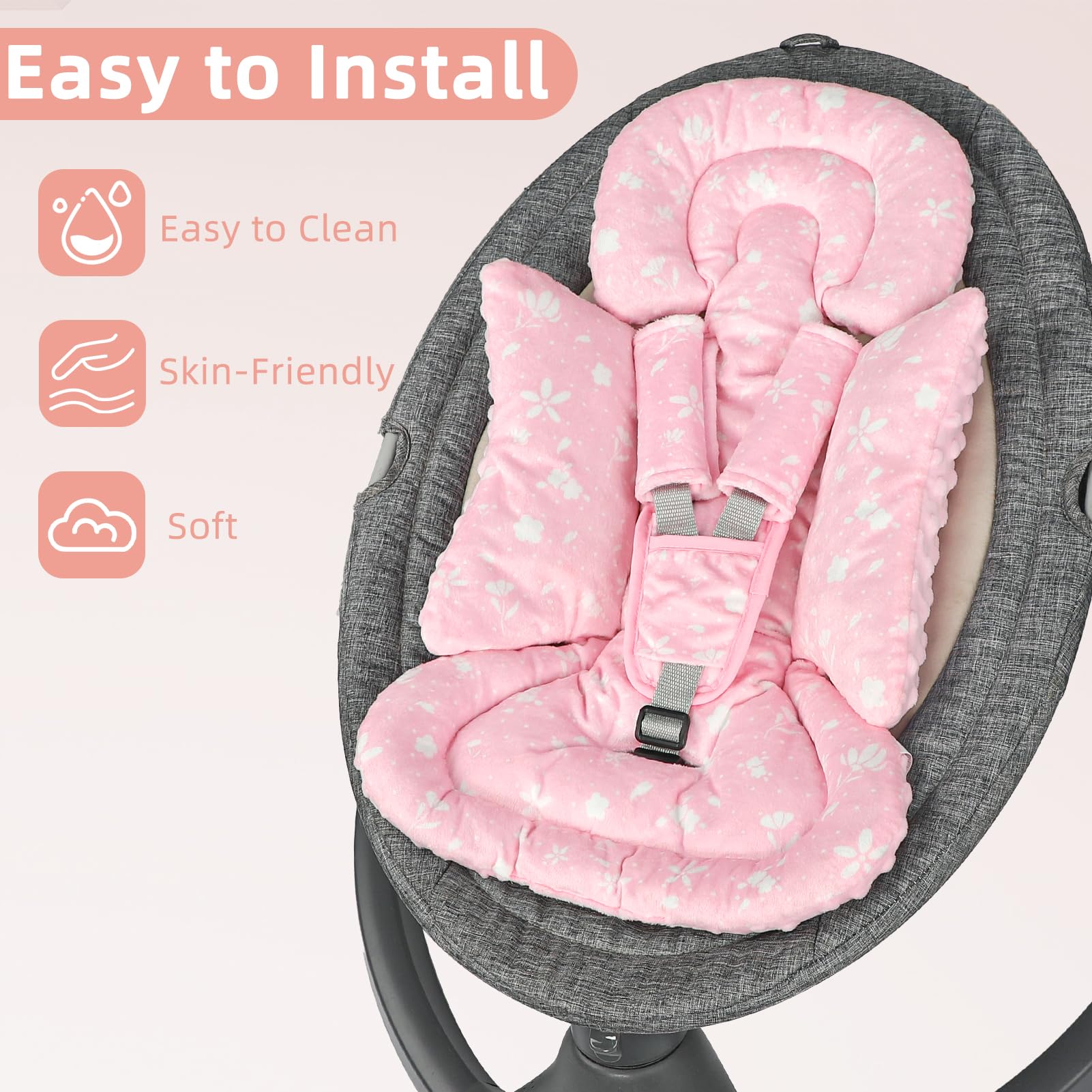 Man Fai Sky pink floral design adds gentle style.