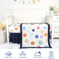 Man Fai Sky Planets crib sheet provides soft breathable surface